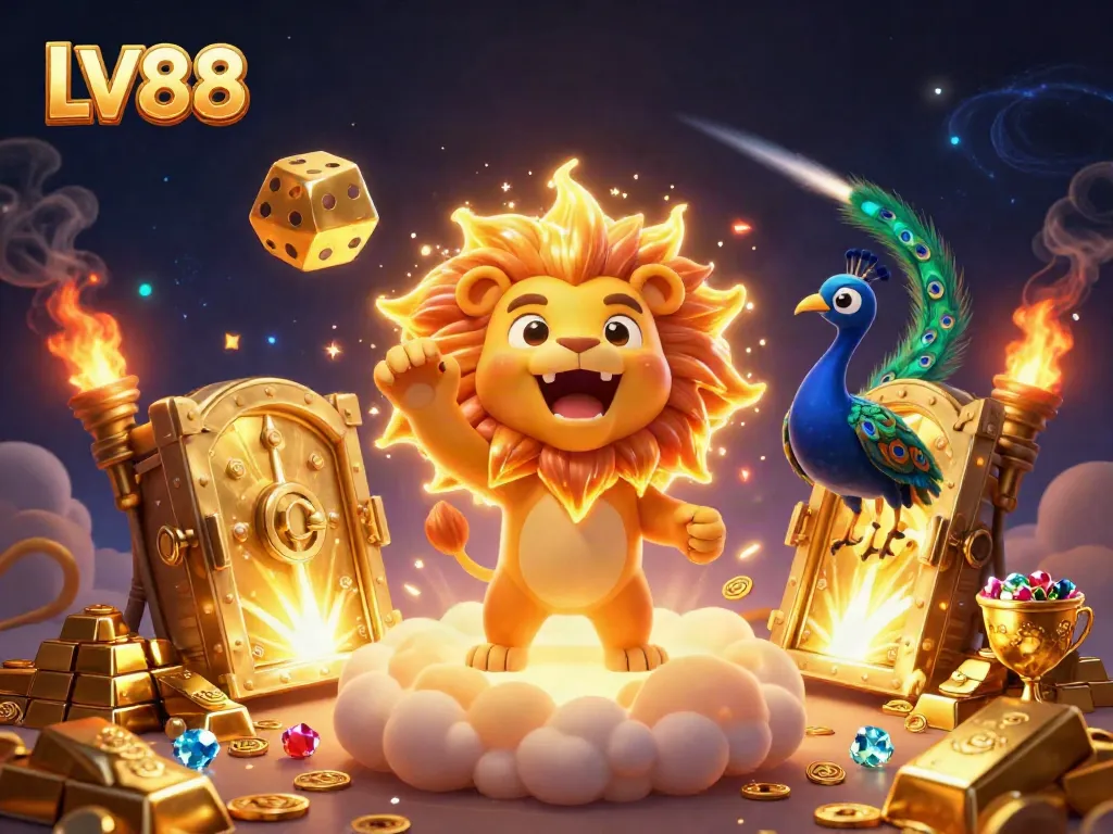 Experience the thrilling energy of LV88 in this dynamic cosmic casino scene illustrating excitement and adventure.