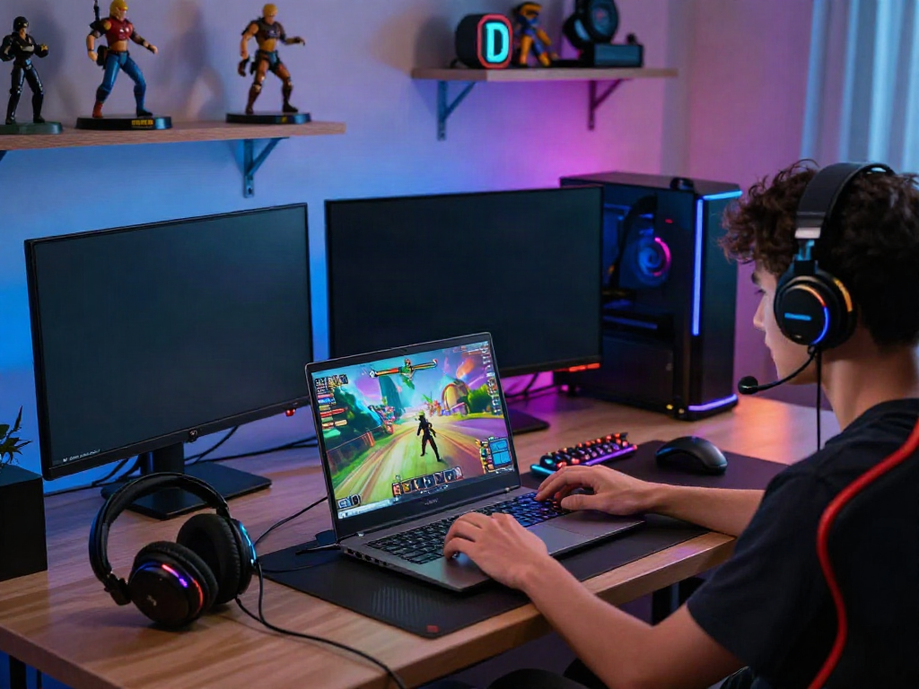 Engaging gaming experience at nhà cái gem88 in a vibrant home setup.