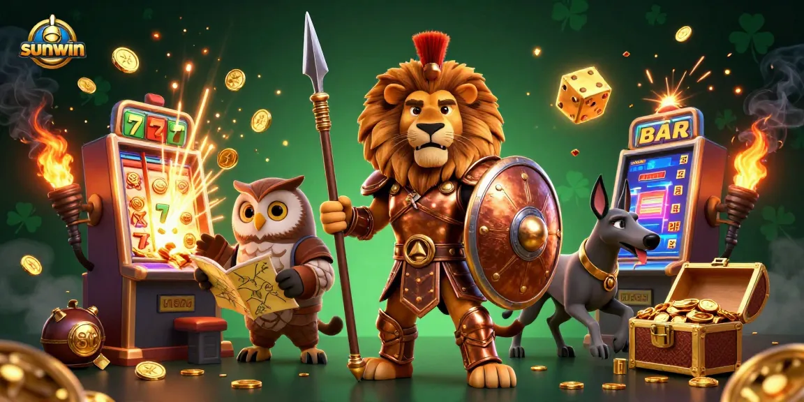Experience thrilling wins at sunwin with a vibrant 3D illustration showcasing exciting casino elements.